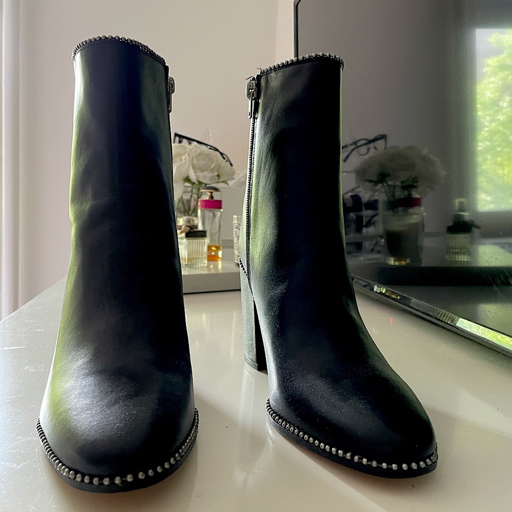 Black studded booties